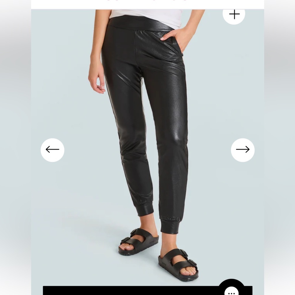 Commando Black Leather Jogger Pants